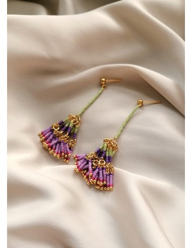 VIOLET BEADED EARRINGS en stock