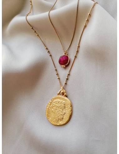 ENSEMBLE COLLIER RUBIS ET DENARIUS la livraison gratuite