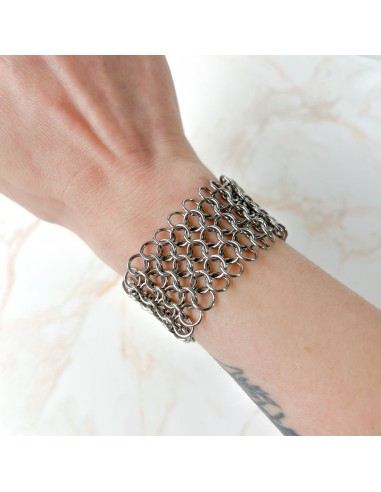 Chainmail bracelet European 4 in 1 stainless steel cuff Livraison rapide