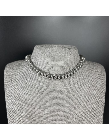 Half Persian chainmail choker stainless steel necklace acheter